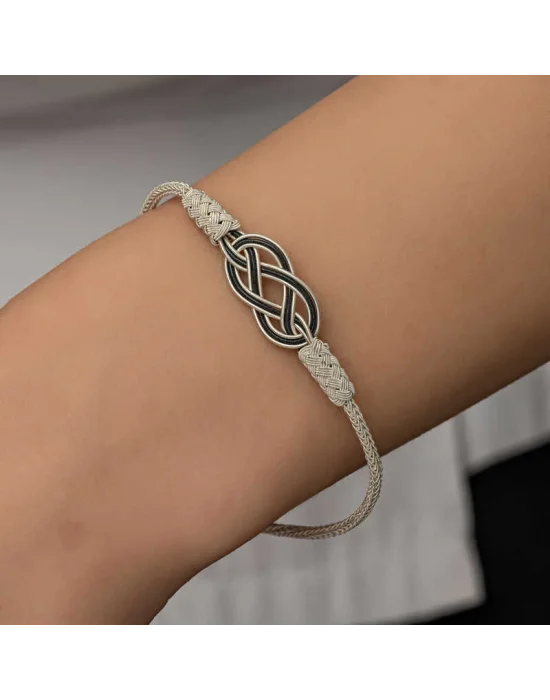 Gümüş Kazaziye Örgü Bileklik