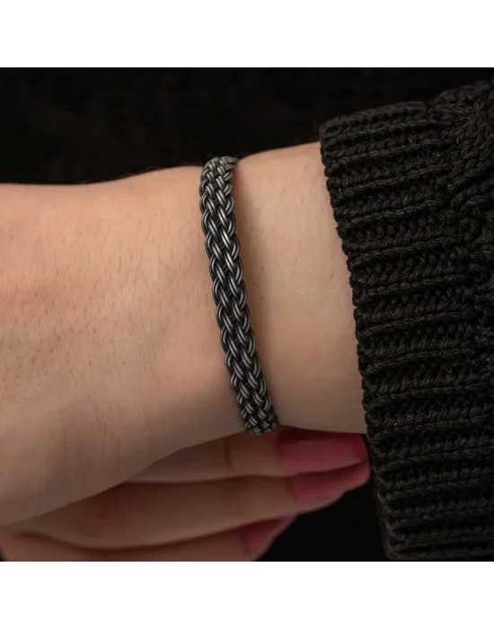 Gümüş Kazaziye Örgü Bileklik