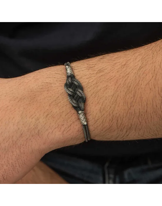 Gümüş Kazaziye Örgü Bileklik