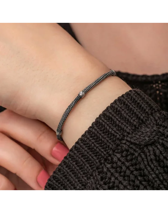 Gümüş Kazaziye Örgü Bileklik