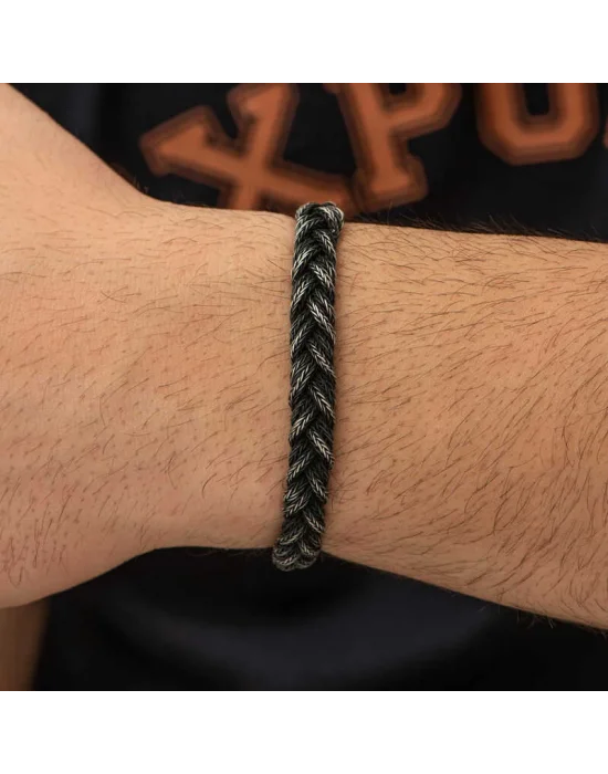 Gümüş Kazaziye Örgü Bileklik