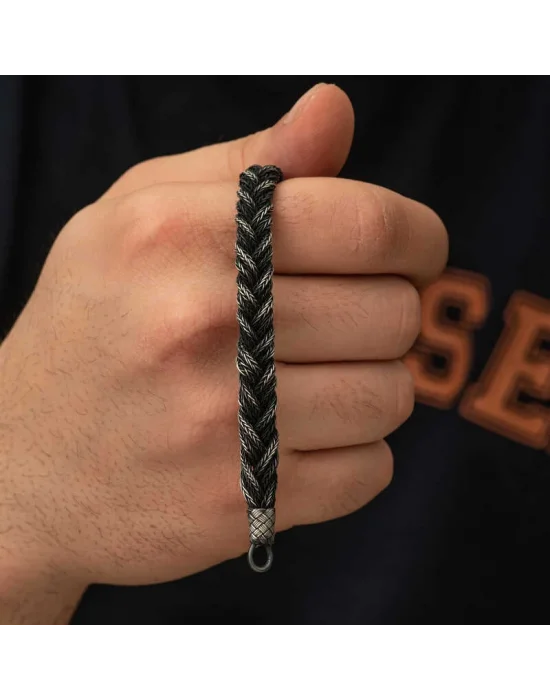 Gümüş Kazaziye Örgü Bileklik