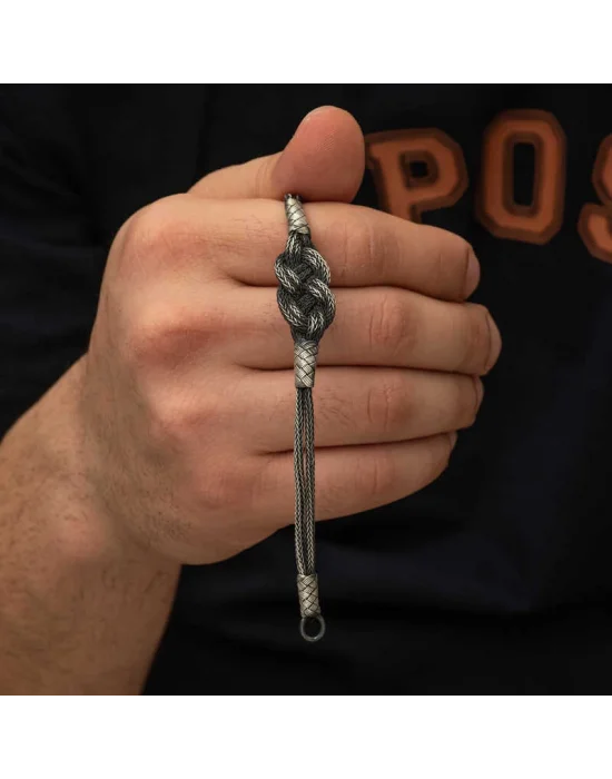 Gümüş Kazaziye Örgü Bileklik