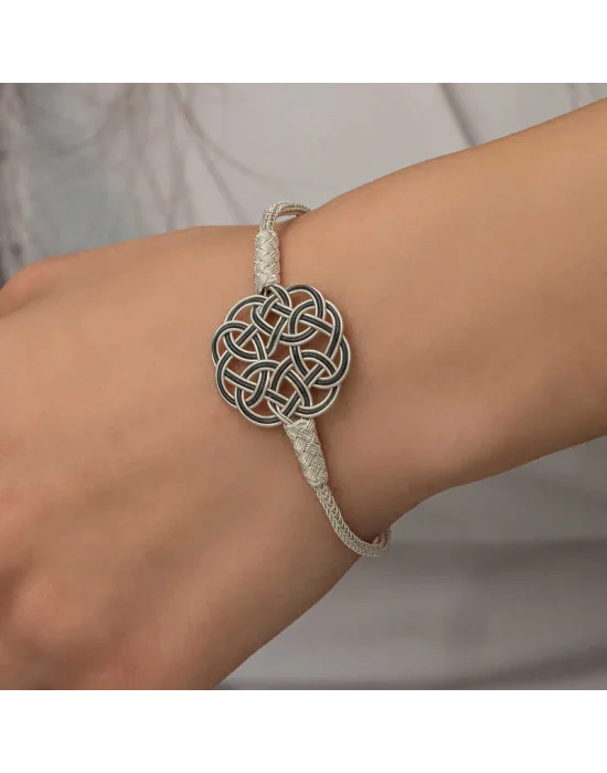 Gümüş Kazaziye Örgü Bileklik