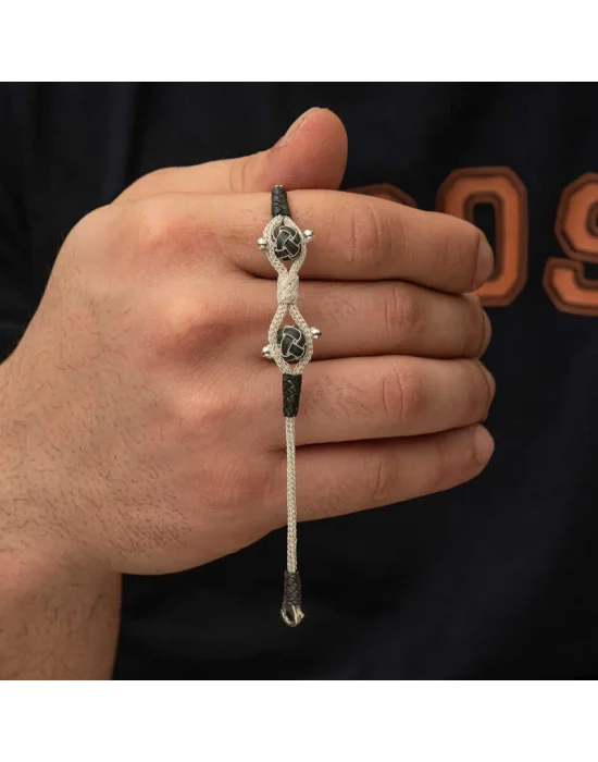 Gümüş Kazaziye Örgü Bileklik