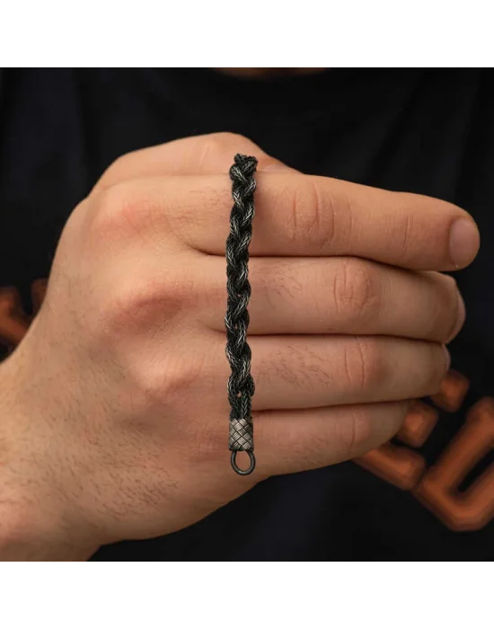 Gümüş Kazaziye Örgü Bileklik