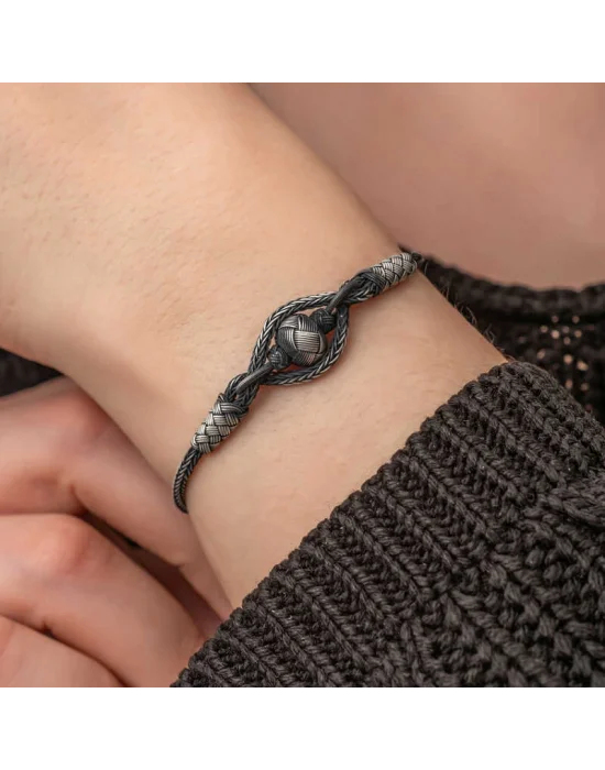 Gümüş Kazaziye Örgü Bileklik