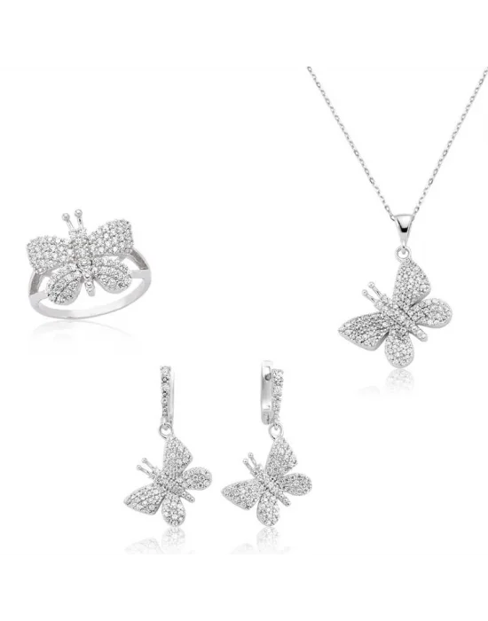 Gümüş Kelebek Bayan Set