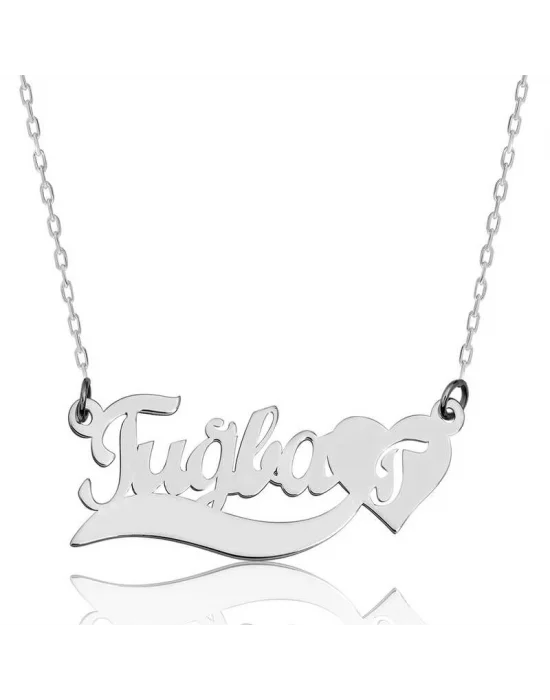 Gümüş Kişiye Özel İsimli Aşk Kolye