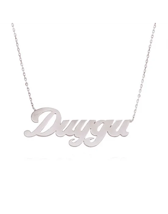 Gümüş Kişiye Özel İsimli Bayan Kolye