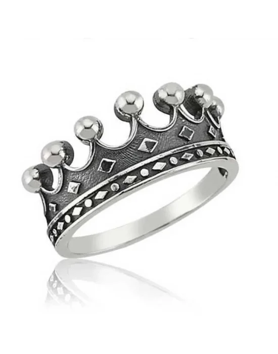 Gümüş Kral Tacı Yüzük