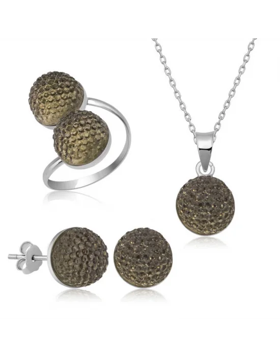 Gümüş Kristal Kadın Set