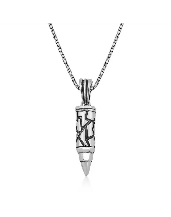 Gümüş Kurşun Erkek Kolye