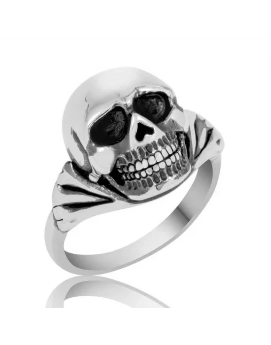 Gümüş Kuru Kafa Erkek Yüzük