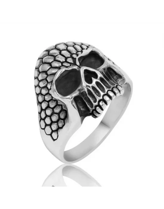 Gümüş Kuru Kafa Erkek Yüzük