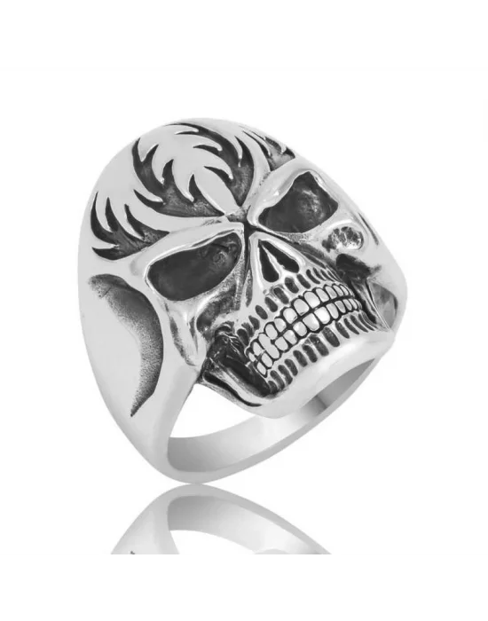 Gümüş Kuru Kafa Erkek Yüzük