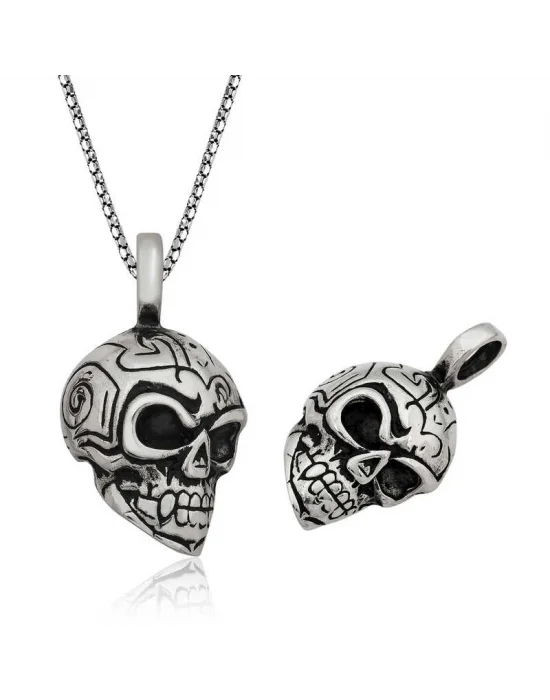 Gümüş Kuru Kafa Kolye