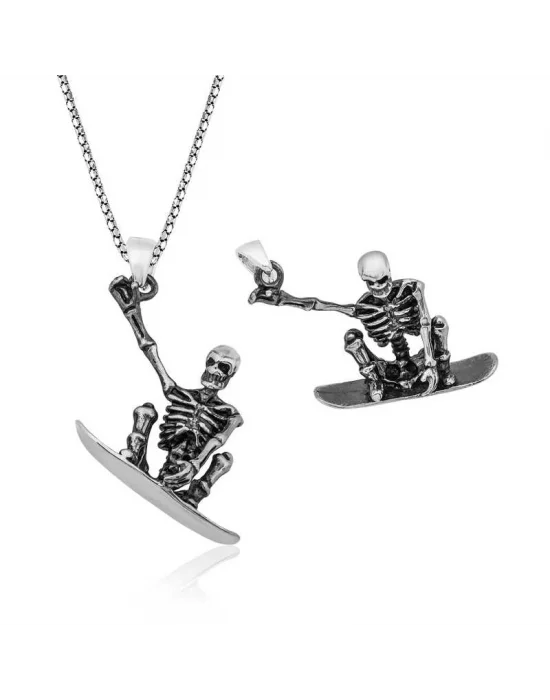 Gümüş Kuru Kafa Kolye