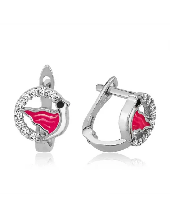 Gümüş Kuş Çocuk Küpesi