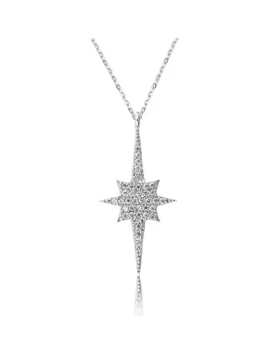 Gümüş Kutup Yıldızı Bayan Kolye