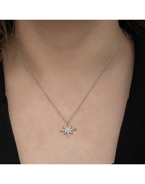Gümüş Kutup Yıldızı Kadın Kolye