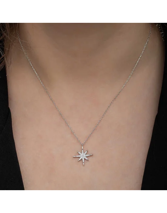Gümüş Kutup Yıldızı Kadın Kolye
