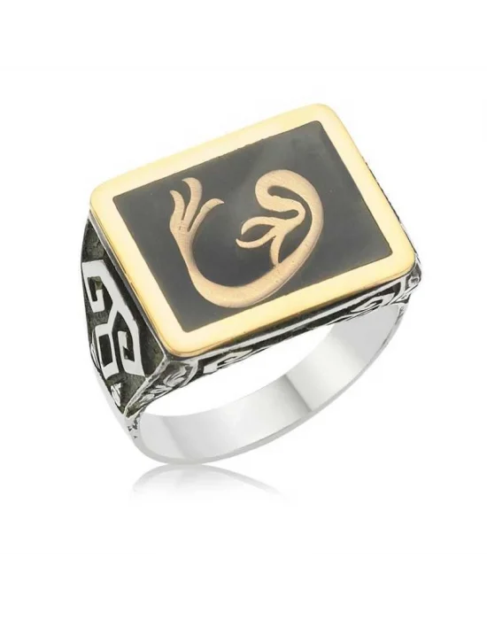 Gümüş Lale Vav Erkek Yüzük