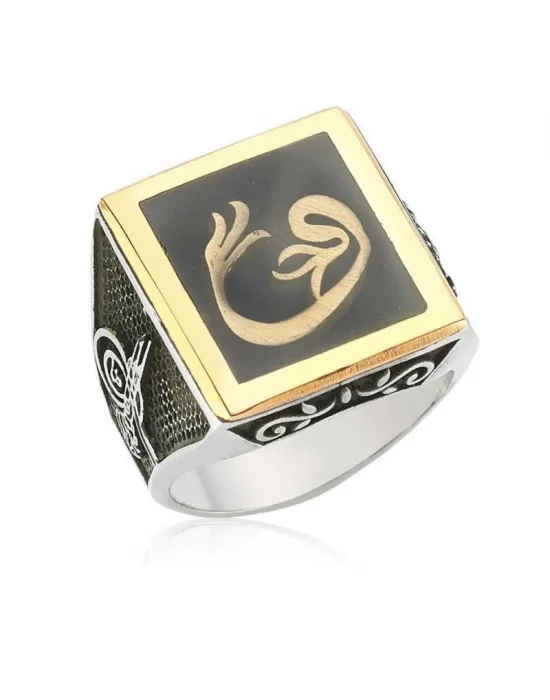 Gümüş Lale Vav Erkek Yüzük