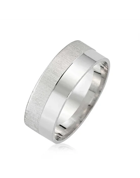 Gümüş Mat Parlak Alyans