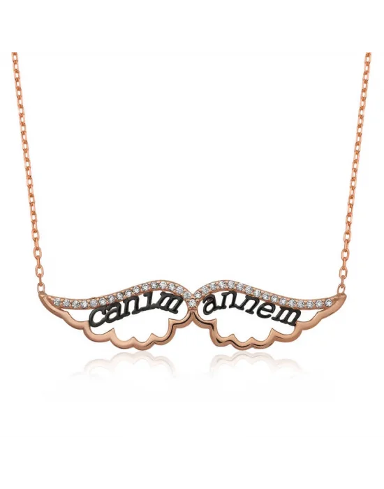 Gümüş Melek Canım Annem Bayan Kolye