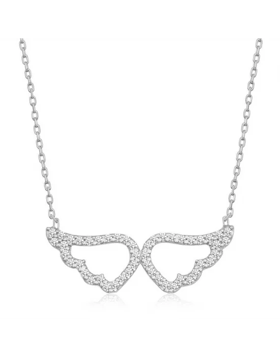 Gümüş Melek Kanadı Kadın Kolye