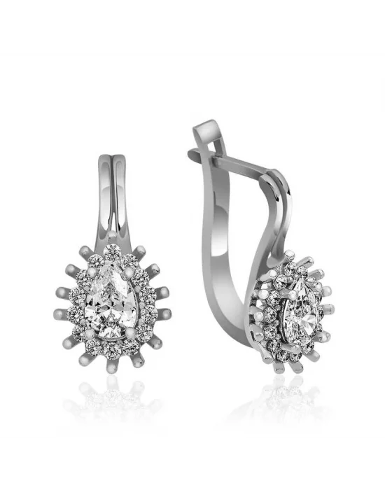 Gümüş Mengeçli Damla Kesim Küpe