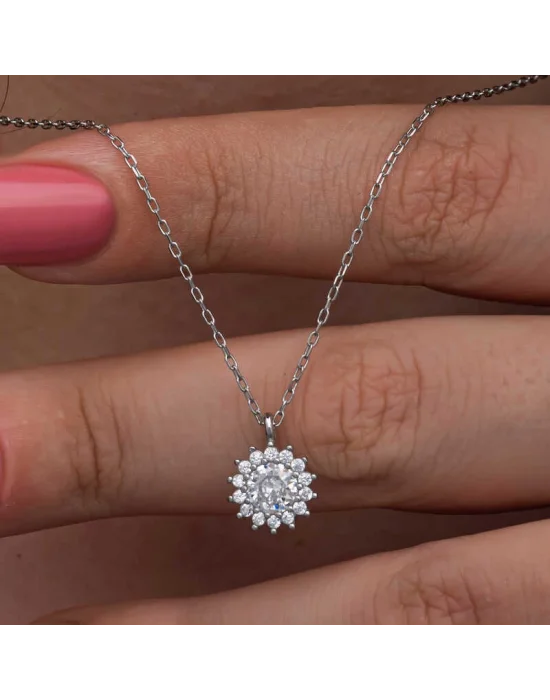 Gümüş Minimal Yuvarlak Anturaj Kadın Kolye