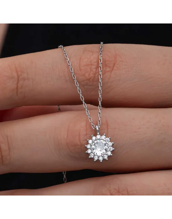 Gümüş Minimal Yuvarlak Anturaj Kadın Kolye