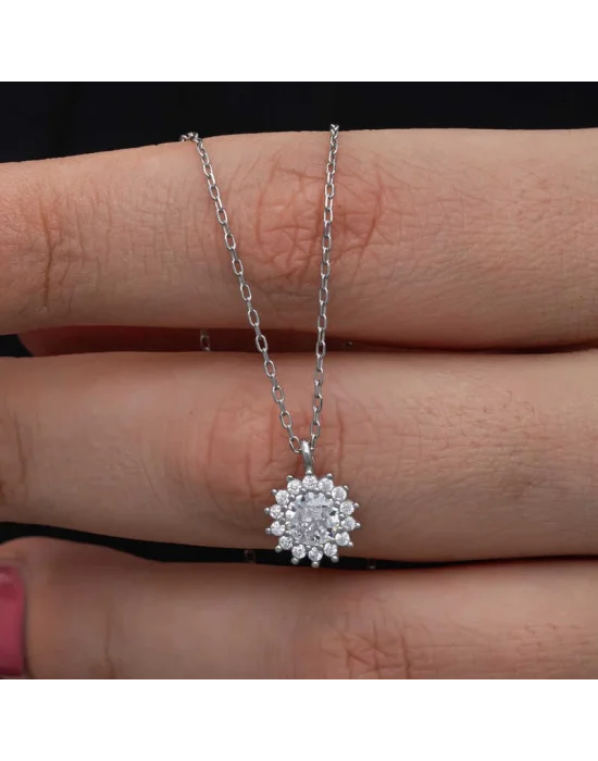 Gümüş Minimal Yuvarlak Anturaj Kadın Kolye