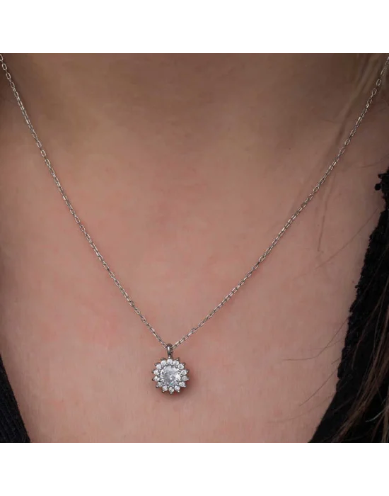 Gümüş Minimal Yuvarlak Anturaj Kadın Kolye