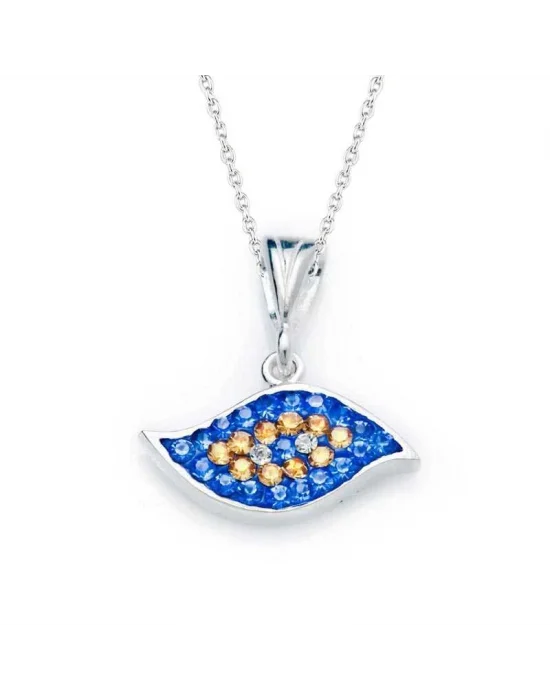 Gümüş Nazar Gözlü Bayan Kolye