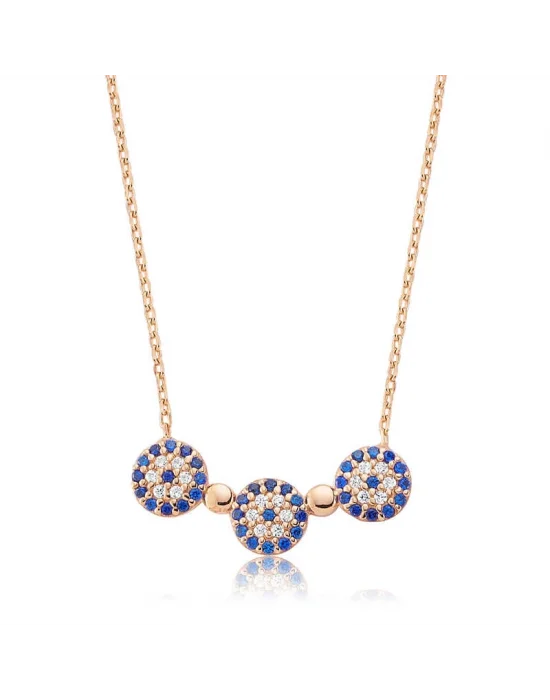 Gümüş Nazarlı Bayan Kolye