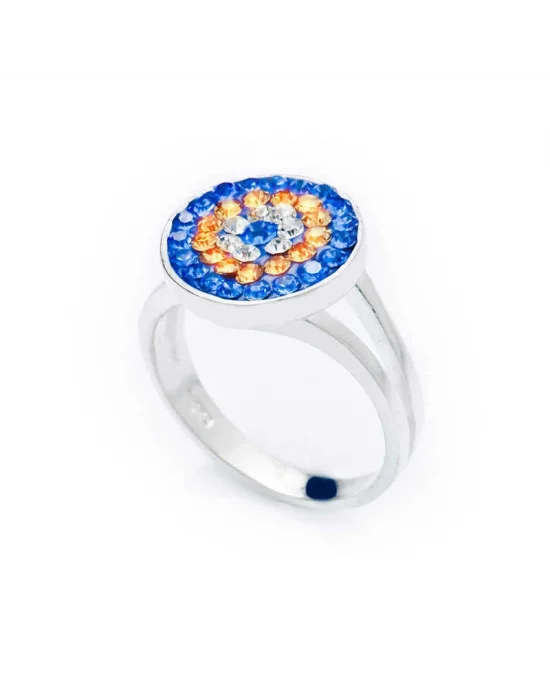 Gümüş Nazarlı Bayan Yüzük