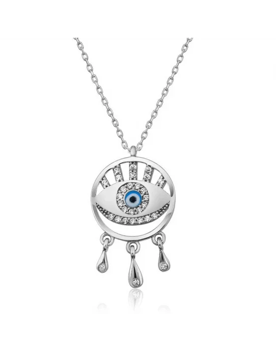Gümüş Nazarlı Göz Kolye
