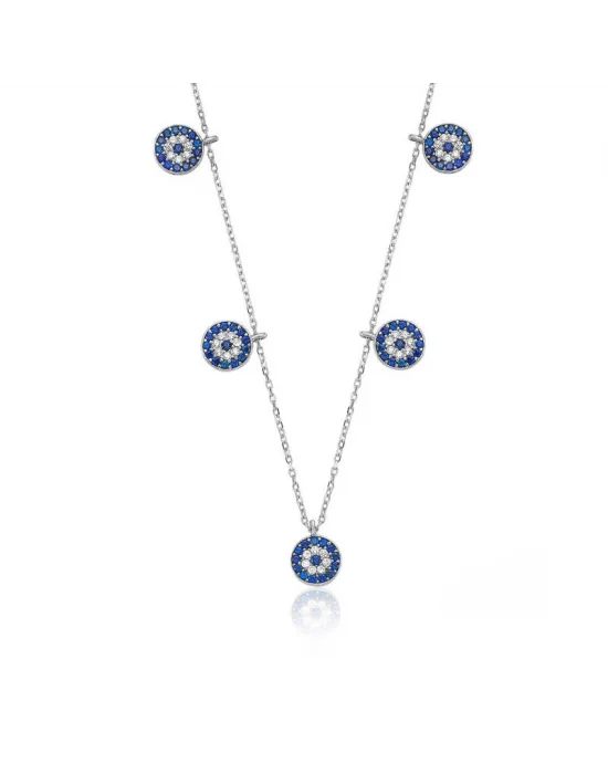 Gümüş Nazarlı Şans Bayan Kolye