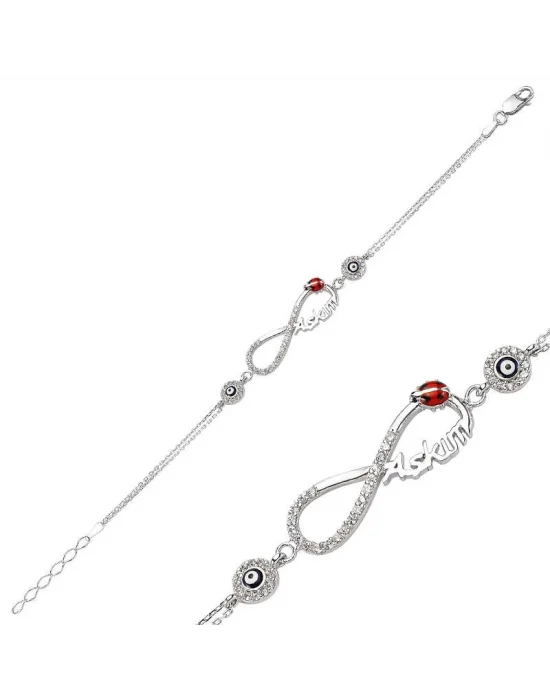 Gümüş Nazarlı Sonsuzluk Aşkım Bayan Bileklik