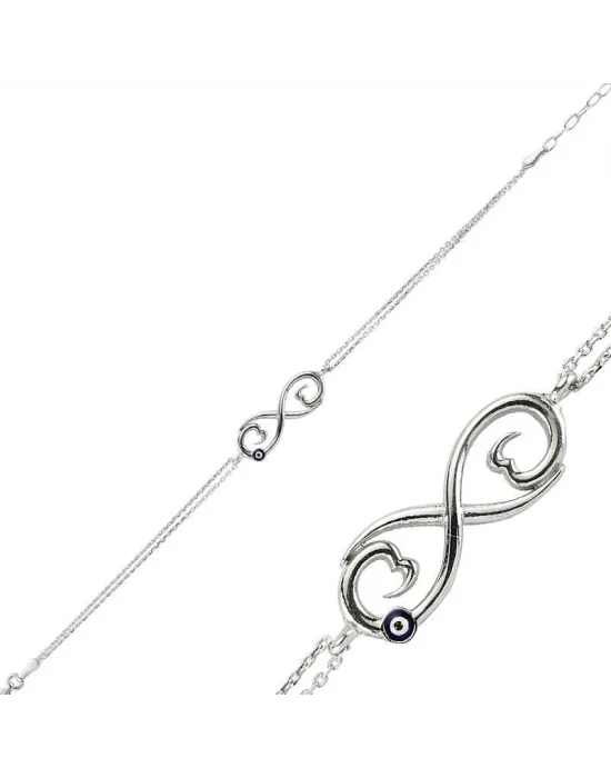 Gümüş Nazarlı Sozsuzluk Bayan Bileklik