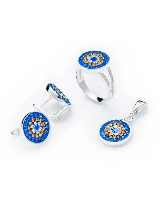 Gümüş Nazarlı Yuvarlak Bayan Set