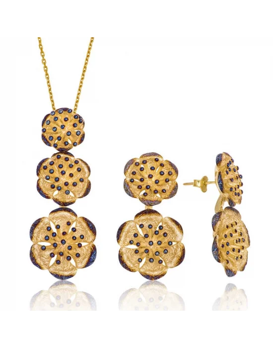 Gümüş Nilüfer Çiçeği Bayan Set