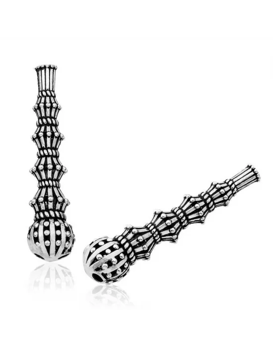 Gümüş Nokta Desenli Tesbih İmamesi