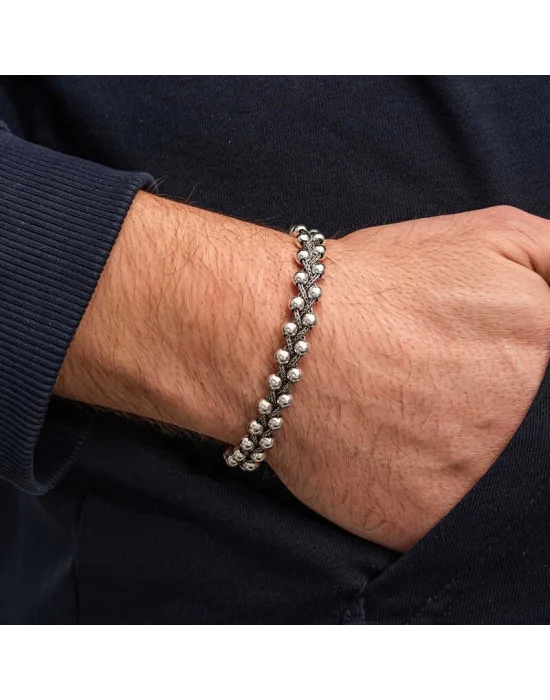 Gümüş Oksitli Toplu Erkek Bileklik