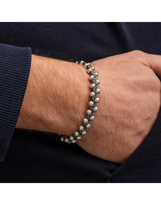Gümüş Oksitli Toplu Erkek Bileklik