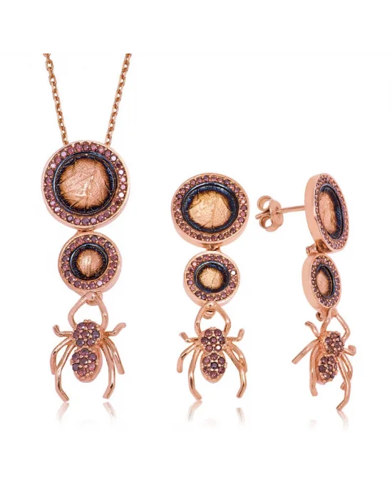 Gümüş Örümcek ve Yaprak Bayan Set