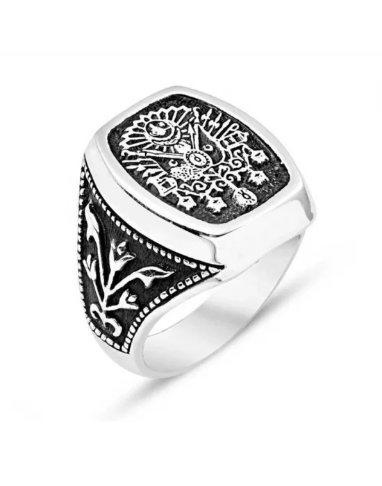 Gümüş Osmalı Armalı Erkek Yüzük